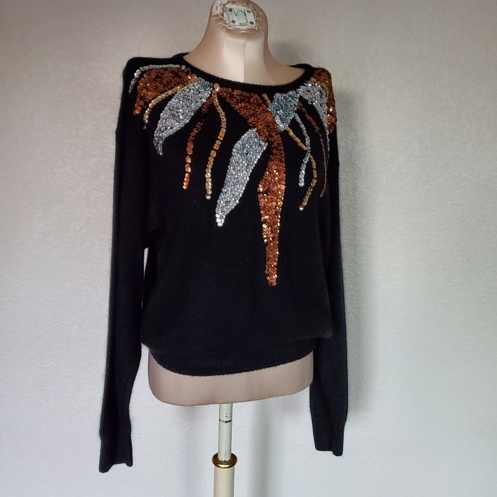 Sequin Vintage Sweater 65%Silk, Angora rabbit